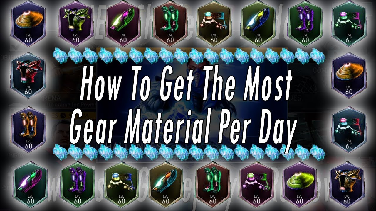 Over 10,000 Gear Material Per Day?!?! How To Get The Most Gear Material Every Day Injustice 2 Mobile