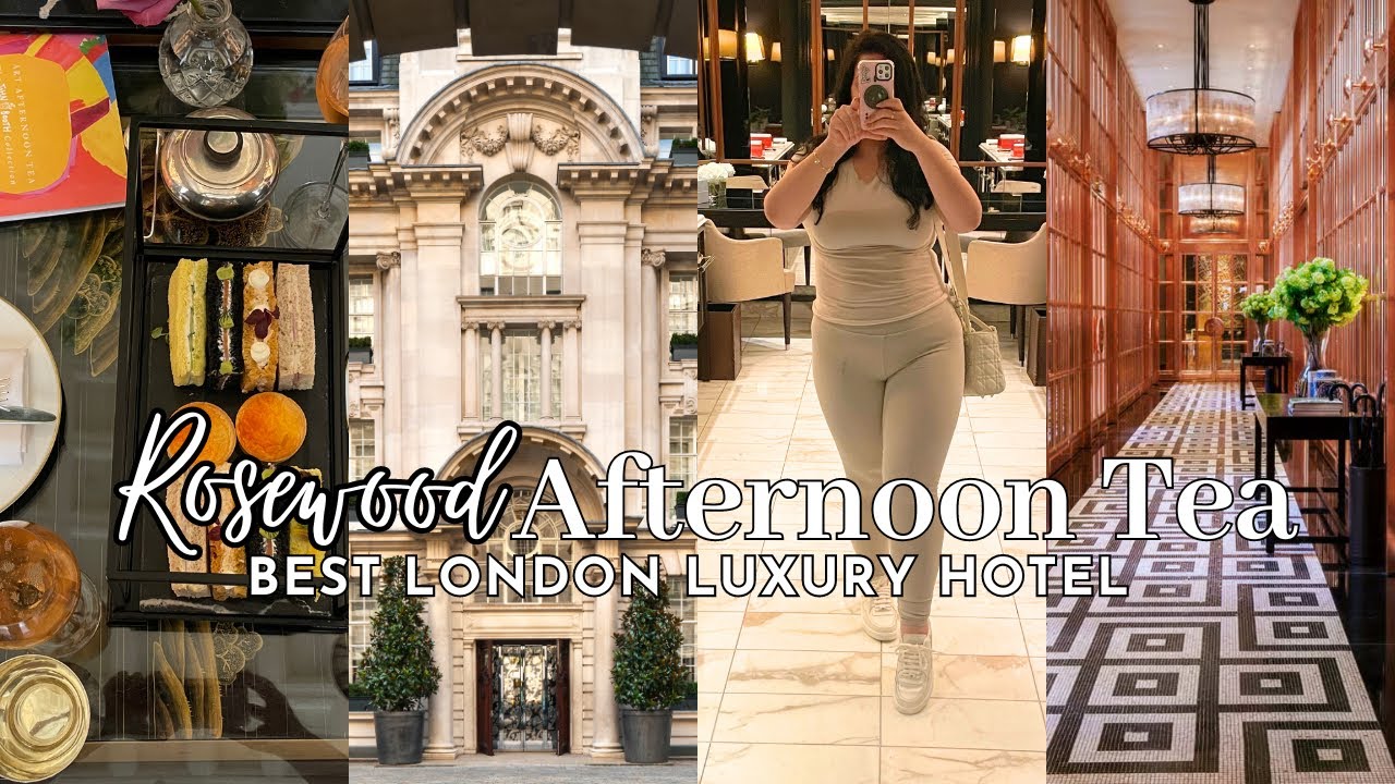 London's best AFTERNOON TEA at the luxurious ROSEWOOD HOTEL with Wimbledon + art themed 5 star food!