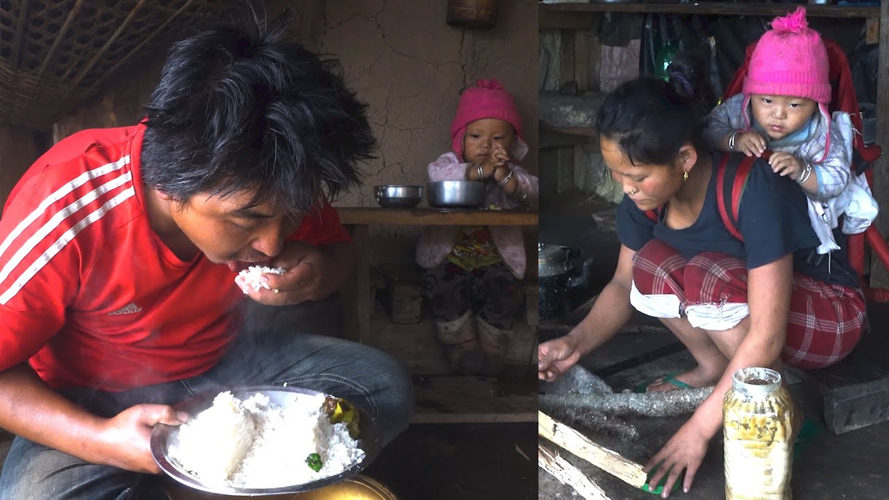 Rita's cooking in their  buffalo shelter