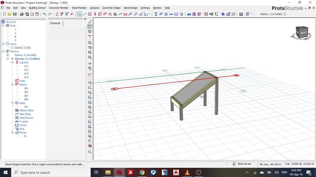 How to model a slant slab on prota structure using plane Definition