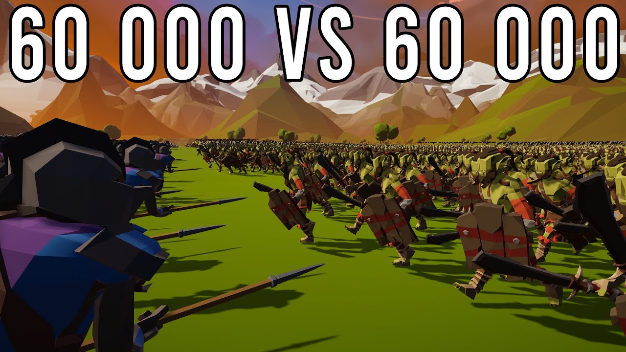 BATAILLE ENTRE 60 000 HUMAINS VS 60 000 NAINS (Polygon Fantasy Battle Simulator)