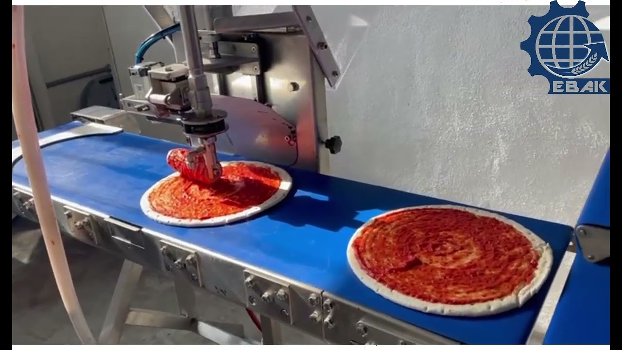 FILLING AND TOPPING MACHINE FOR PIZZA BASE  ΜΗΧΑΝΗ ΠΛΗΡΩΣΗΣ ΚΑΙ ΕΠΙΚΑΛΥΨΗΣ ΓΙΑ ΒΑΣΗ ΠΙΤΣΑΣ
