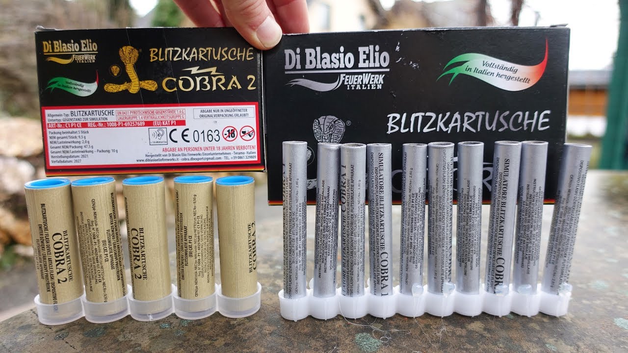 Blitzkartusche Cobra 1 vs Blitzkartusche Cobra 2 | LEGALE P1 Blitzknaller | TOP Böller [FUll HD]