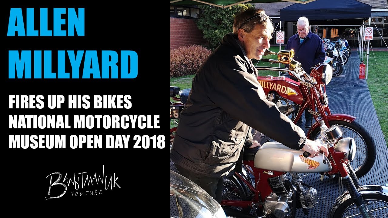 Allen Millyard fires up his bikes. National Motorcycle Museum open day 18