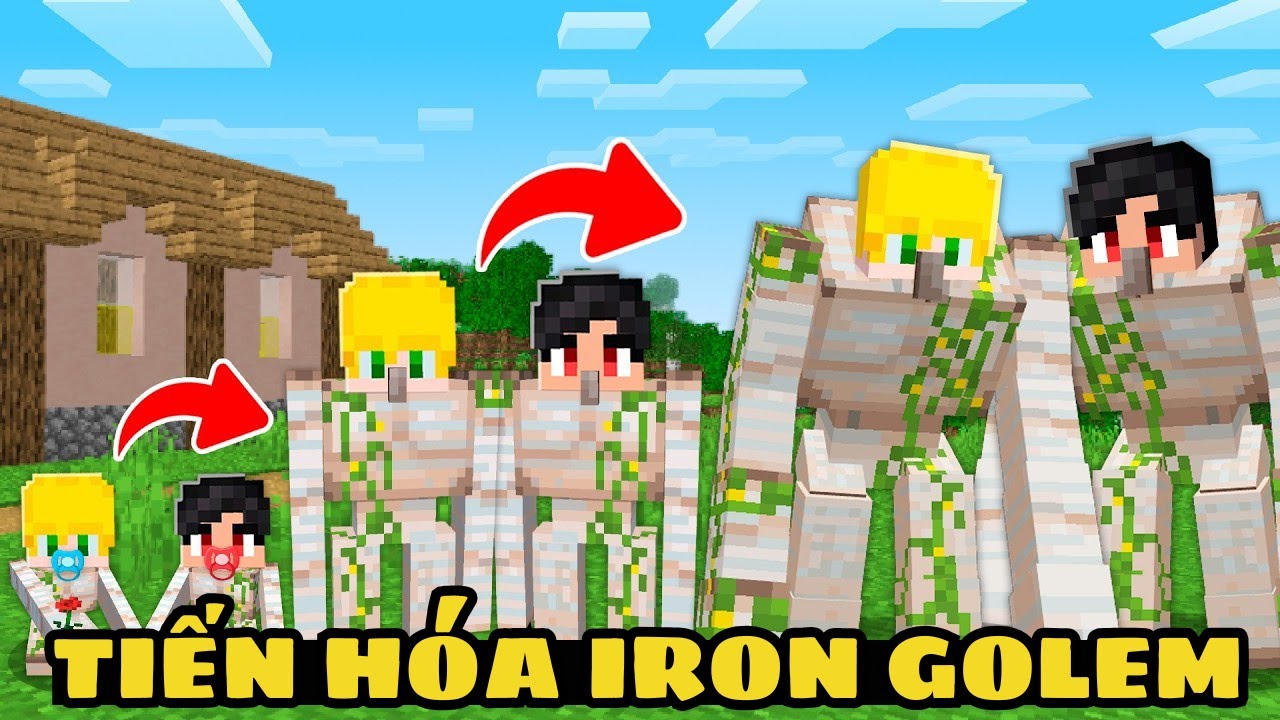 Tôi Tiến Hóa Thành IRON GOLEM Khổng Lồ Bảo Vệ Cả Ngôi Làng Khỏi Bầy ZOMBIE Trong Minecraft!