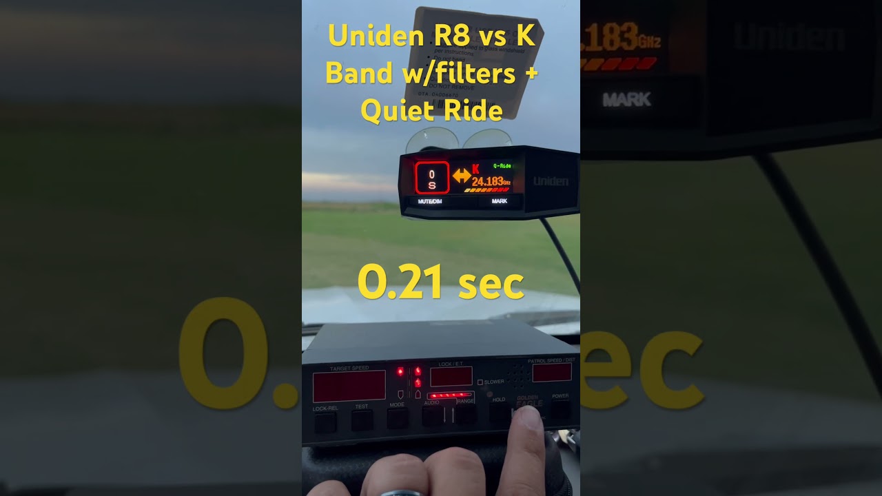 Uniden R8 vs K Band instant test w/ filters + Quiet Ride