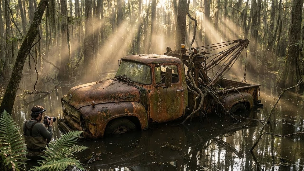 Abandoned Swamp Rescue: Restoring a 1950 Tow Truck (No Paint, Only Iconic Rust)