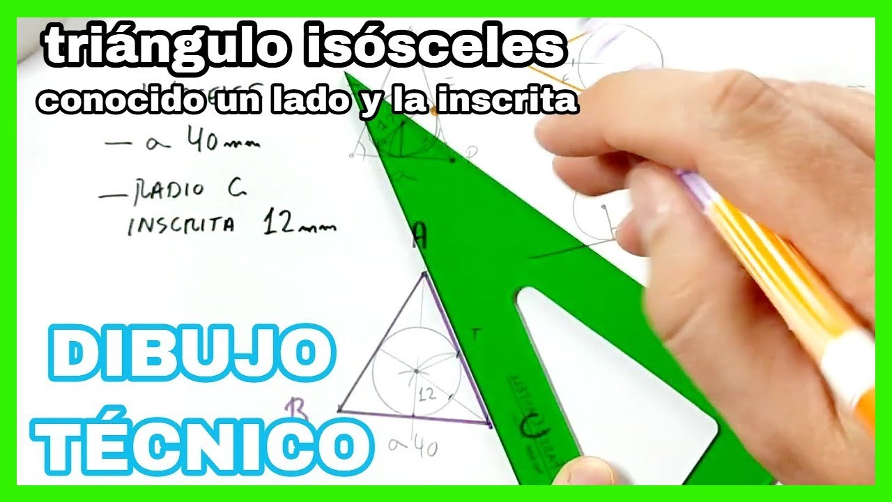 TRIÁNGULOS - isósceles, dado un lado y radio de la circunferencia⭕ inscrita