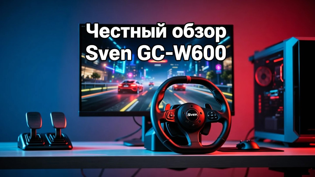 Видеообзор моего игрового руля Swen gc-w600 5 лет идеальное состояние.