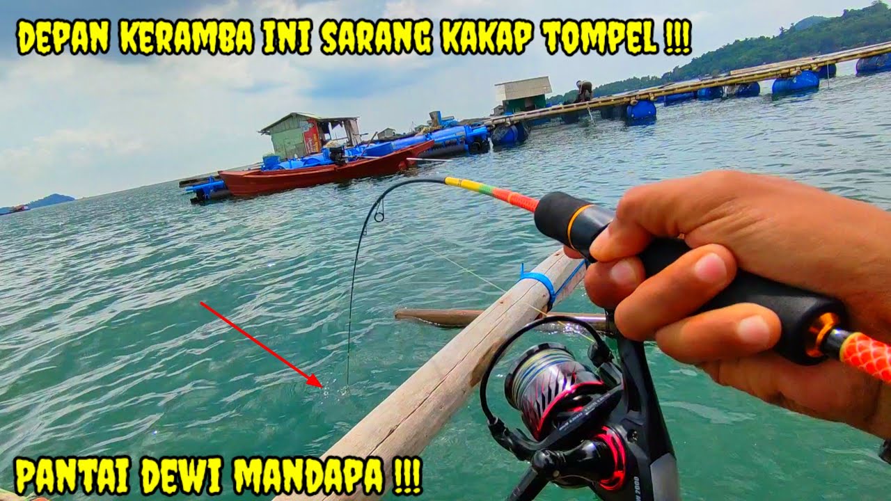 Mancing Pinggiran Laut Paling Gacor Depan Keramba Pantai Dewi Mandapa Lampung !!