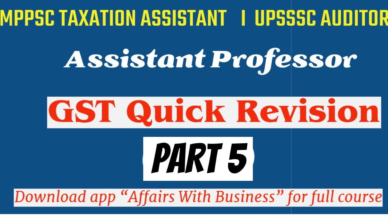 GST Quick Revision TDS and TCS || MPPSC Taxation Assistant || UPSSSC Auditor || MPPSC Asst Professor