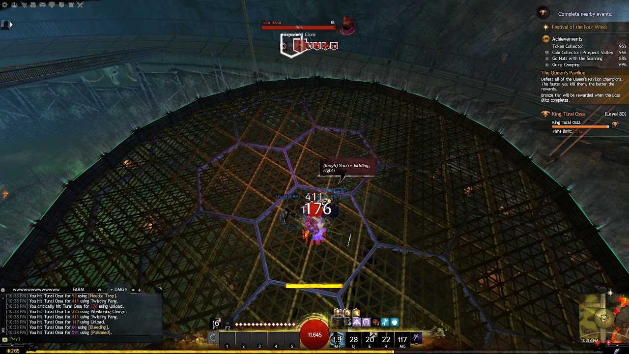 GW2 Queens Gauntlet | No gear thief vs Turai Ossa