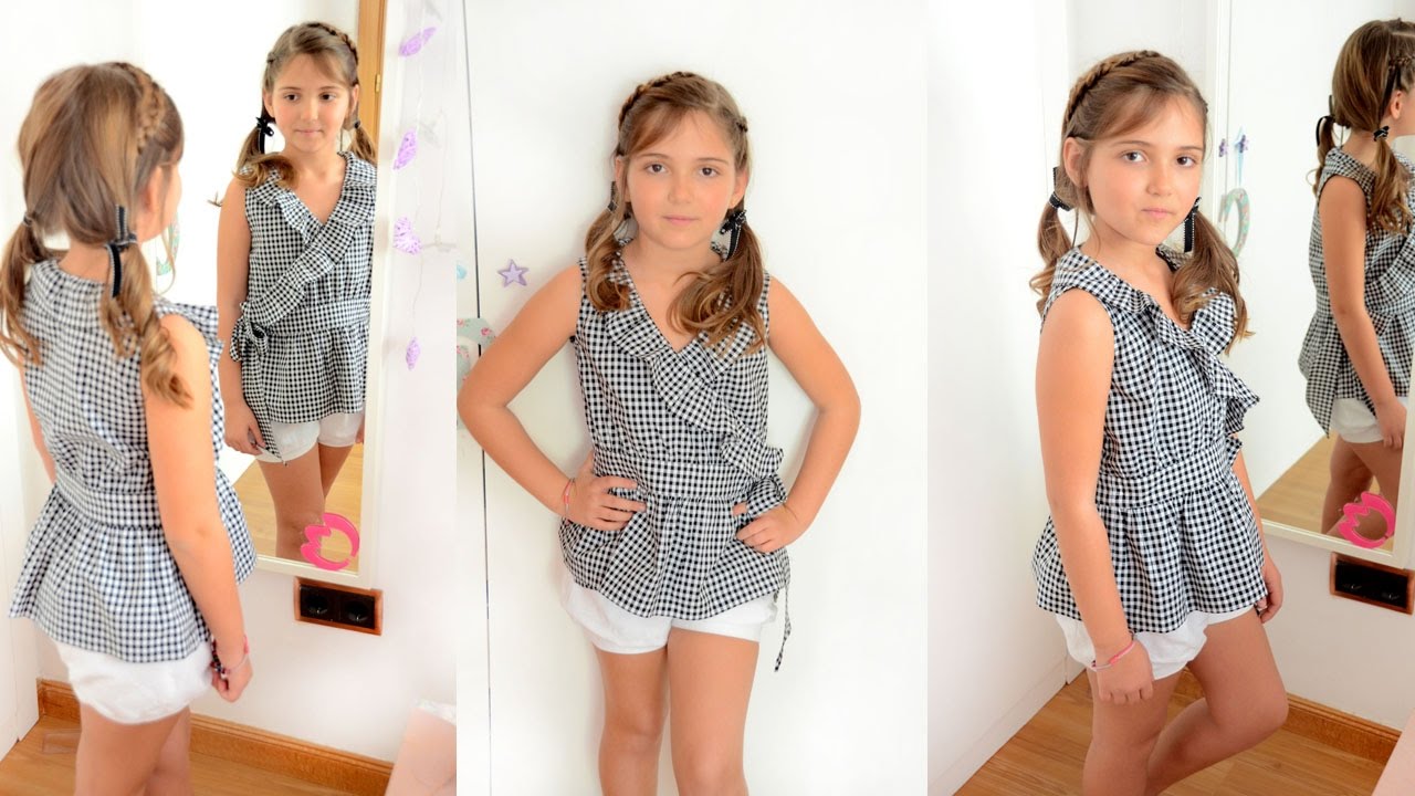Blusa cruzada. Revista patrones infantiles n º 4