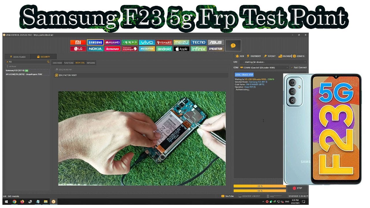 Samsung F23 5G (SM-E236B) Frp Unlocktool Test Point All Bit All Android Version 2025