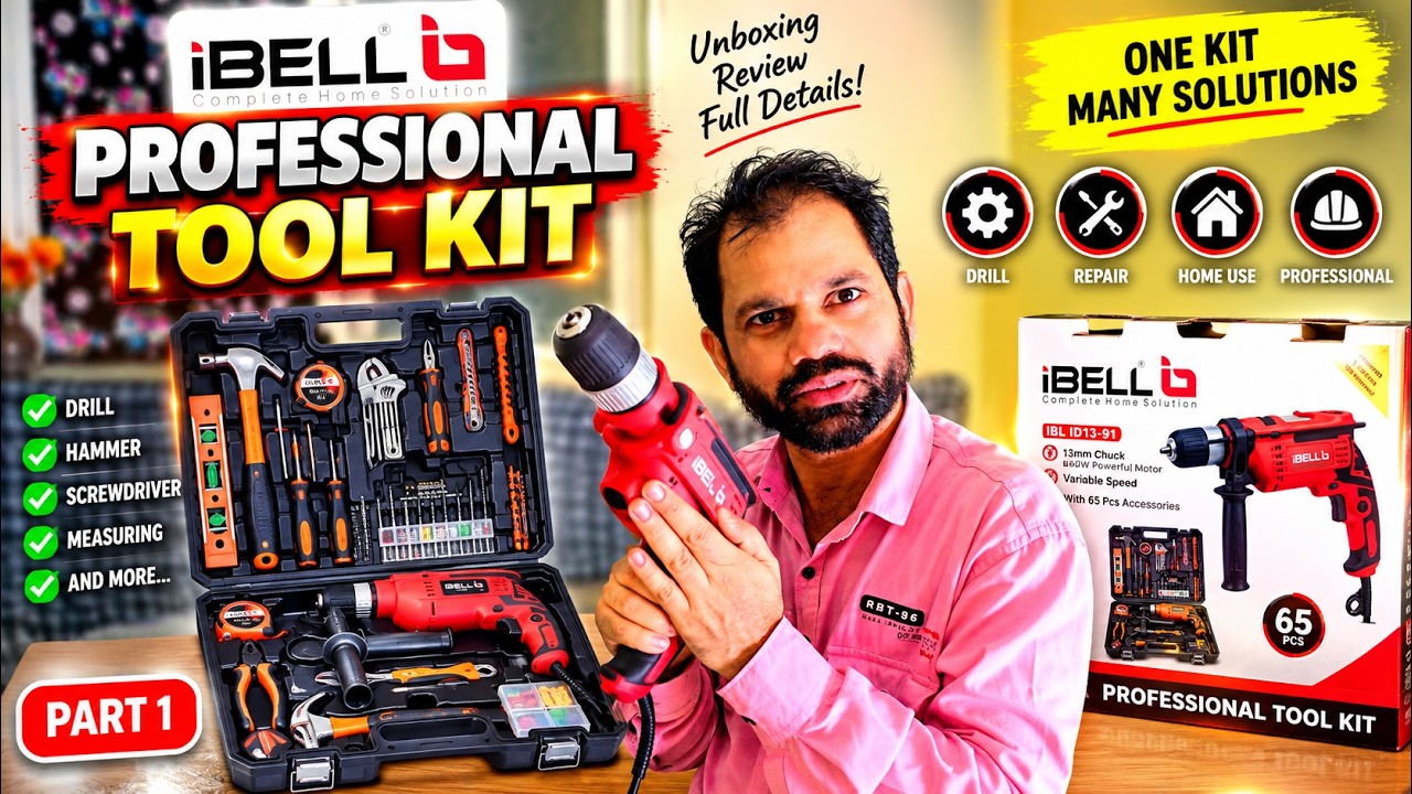 IBELL Professional Tool Kit with Impact Drill IBL TD13 100, 650W