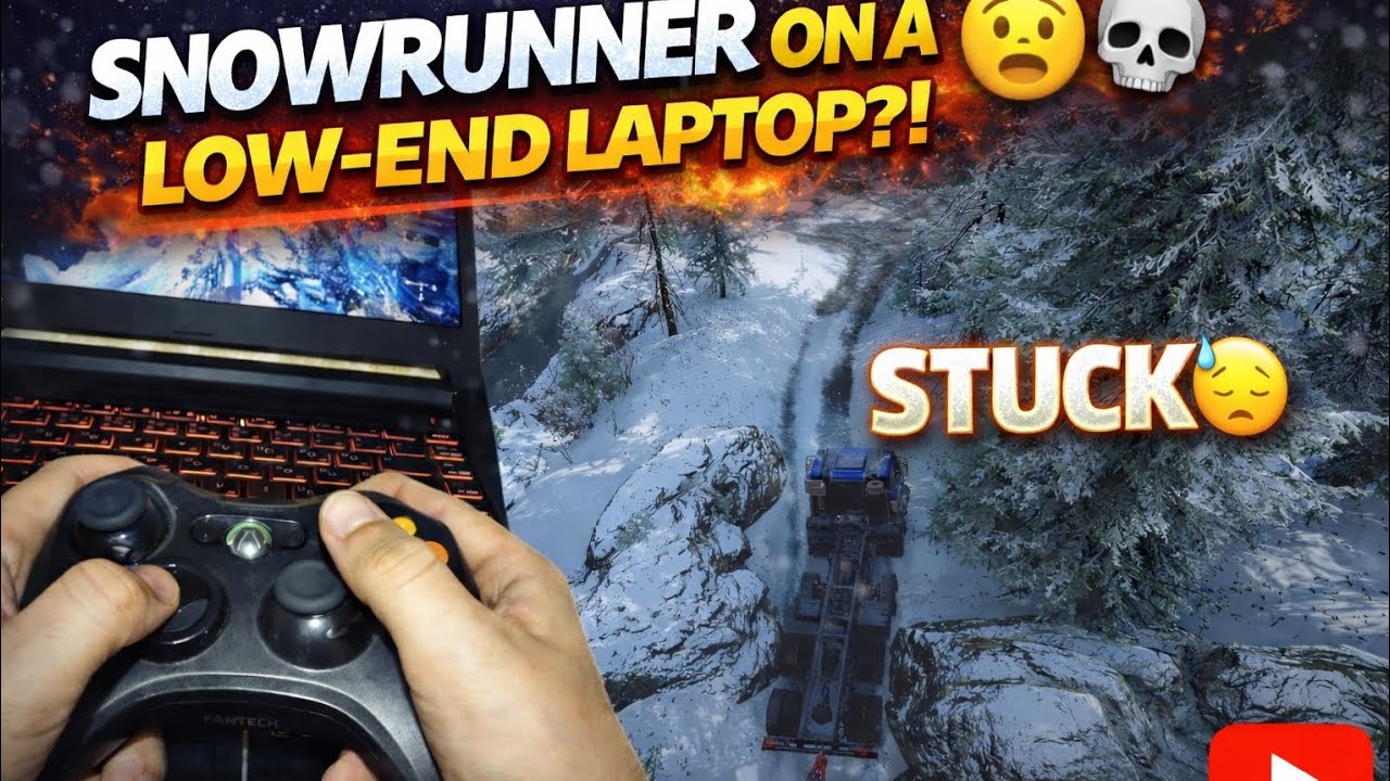 STUCK in SnowRunner 🥲 Low-End Laptop Struggle! #snowrunner #gaming 
