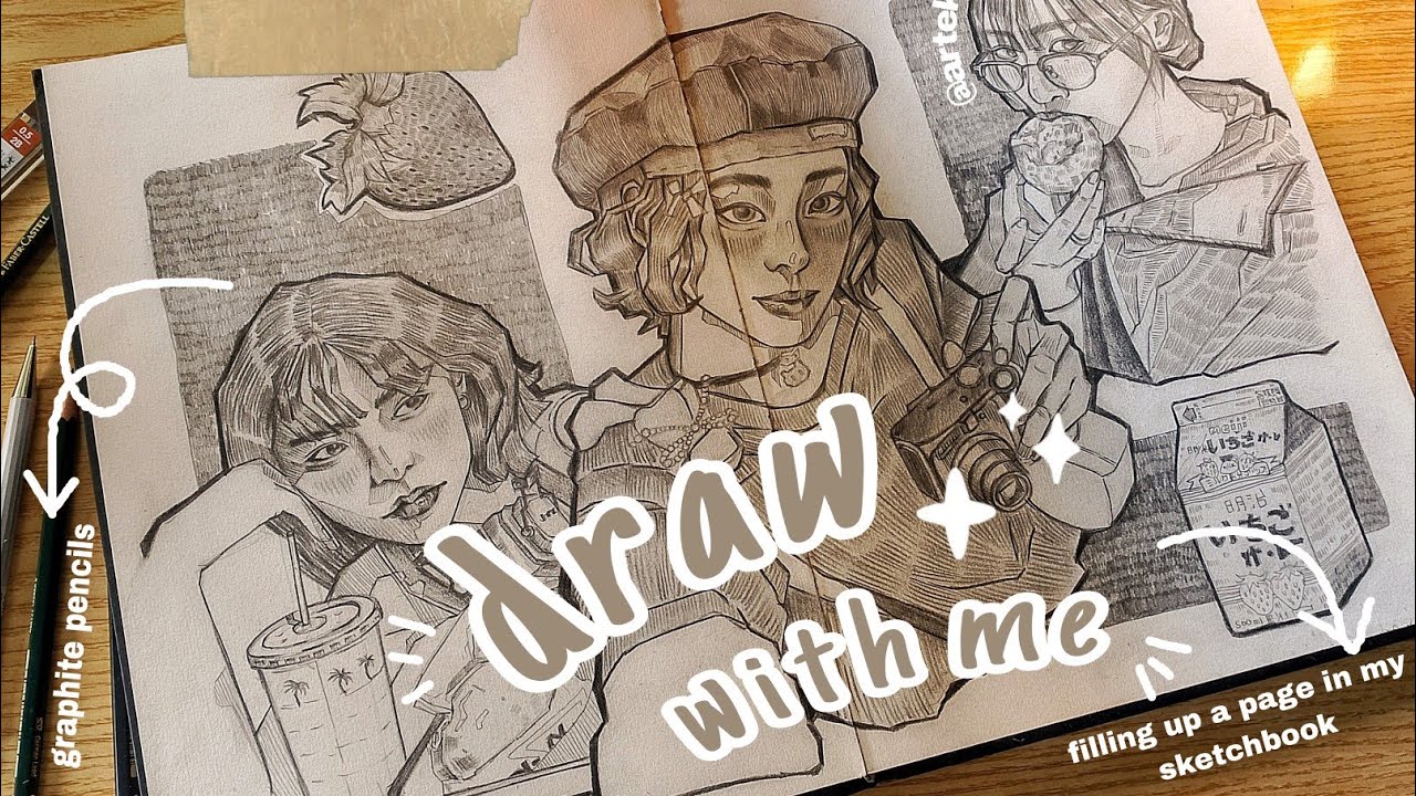 Filling up a page in my sketchbook ✿ | draw with me 