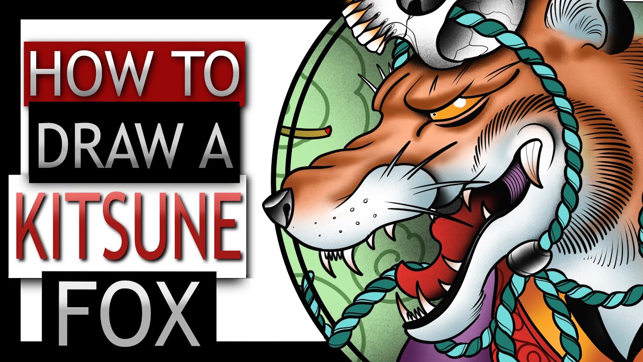 How to draw a kitsune Fox | Daily Drawing Tutorial | Step by Step