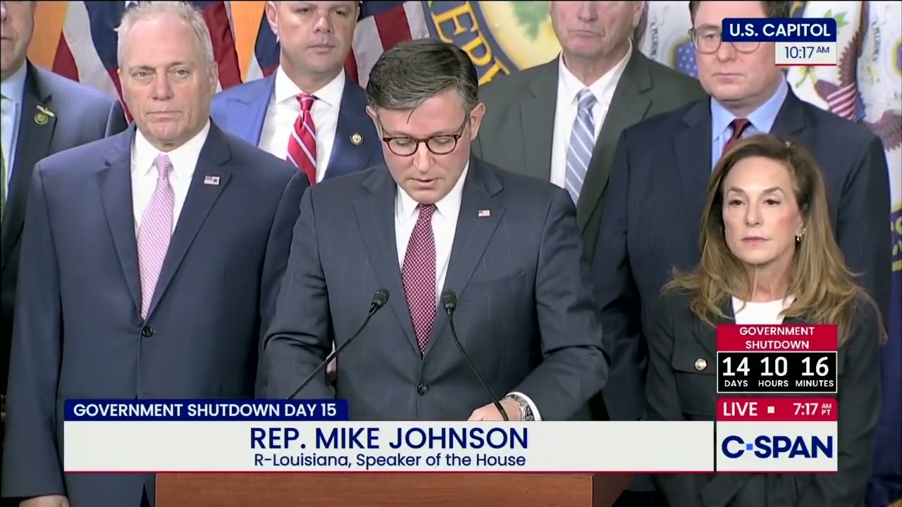 Speaker Johnson and House GOP Leadership Give Remarks on Day 15 of Government Shutdown