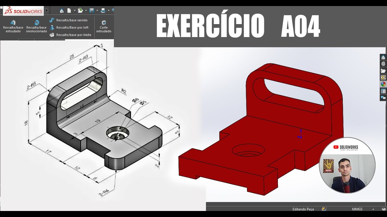 SOLIDWORKS PARA INICIANTES - EXERCÍCIO 04