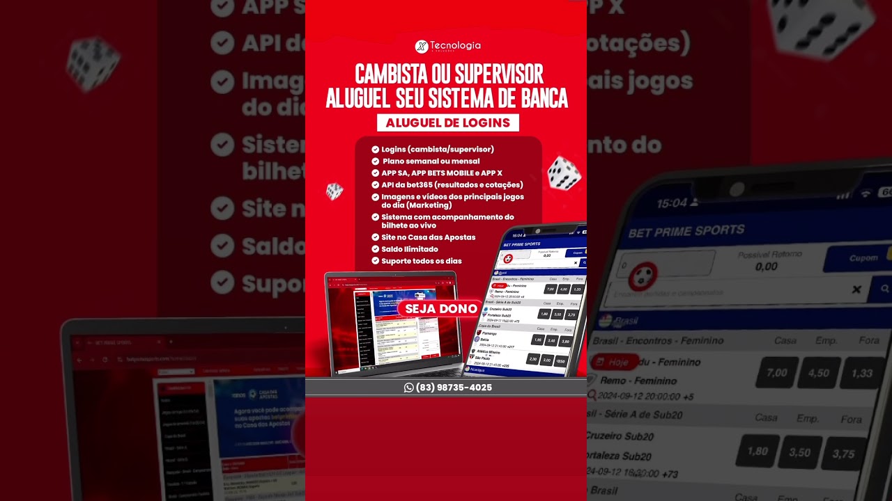 Alugar sistema de apostas esportivas, App para cambistas (Aluguel de Logins)