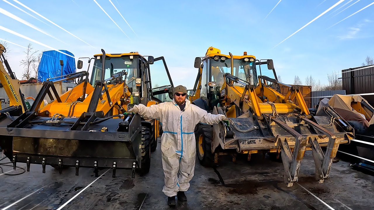 Сравнение 2-х экскаваторов погрузчиков￼: JCB Индия и Англия.