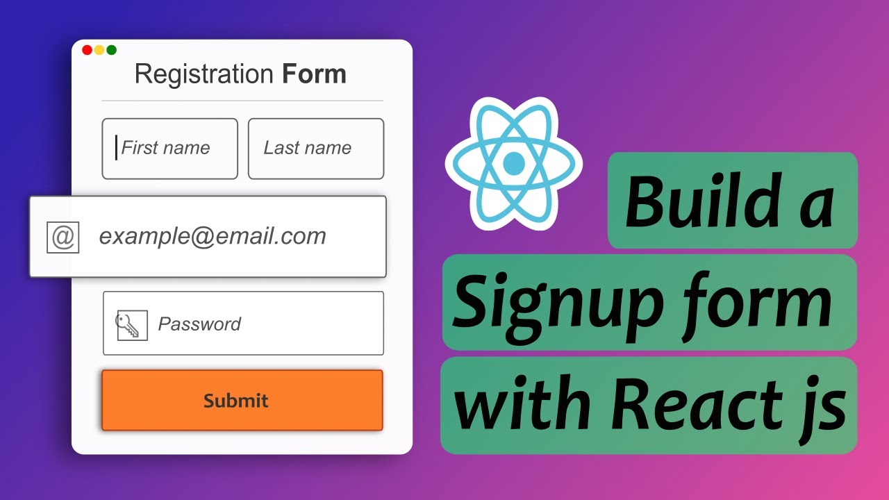 Build a simple but good looking signup form with React js part 1