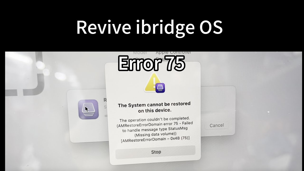 Revive iBridge OS failed with error 75 - Macbook Pro