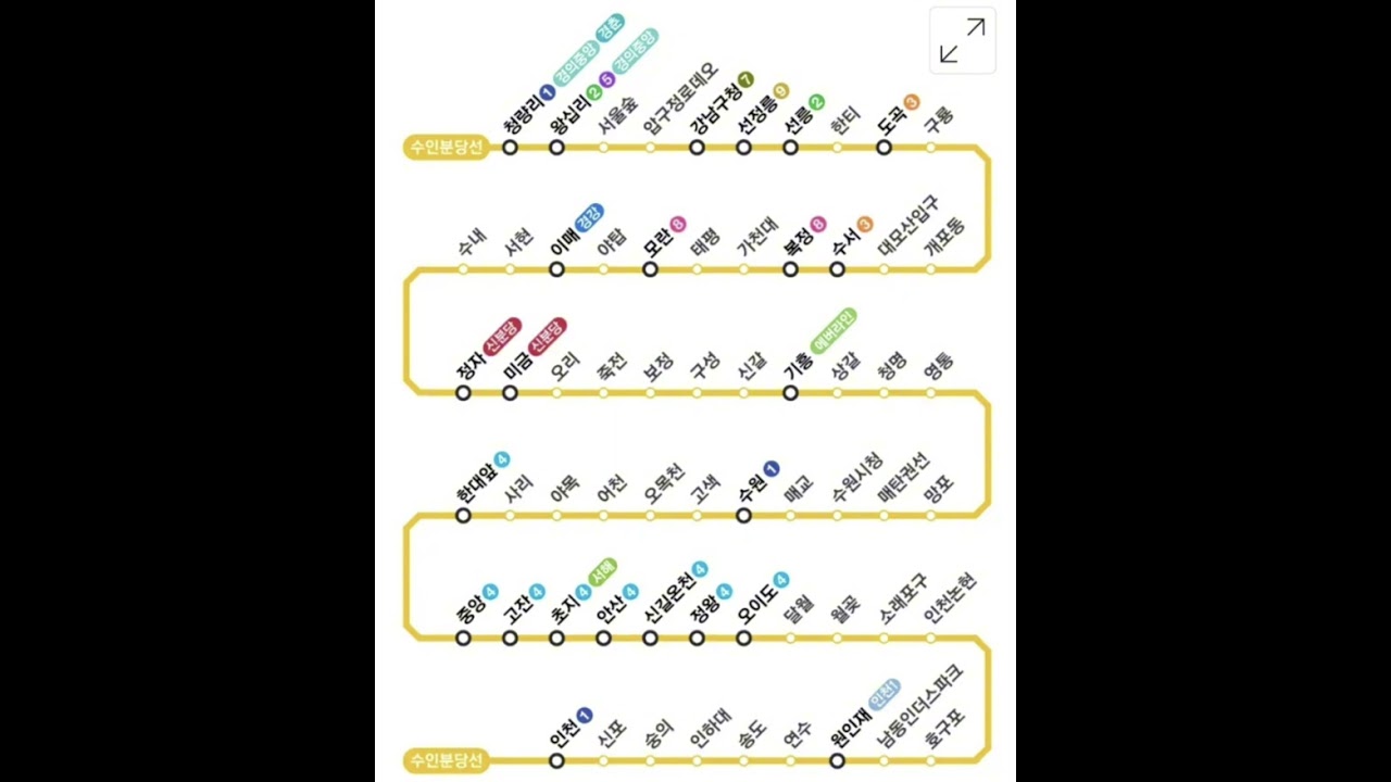 수인분당선 노선도 시간표 막차 배차간격 오이도행 인천행 (+ 자전거 탑승)