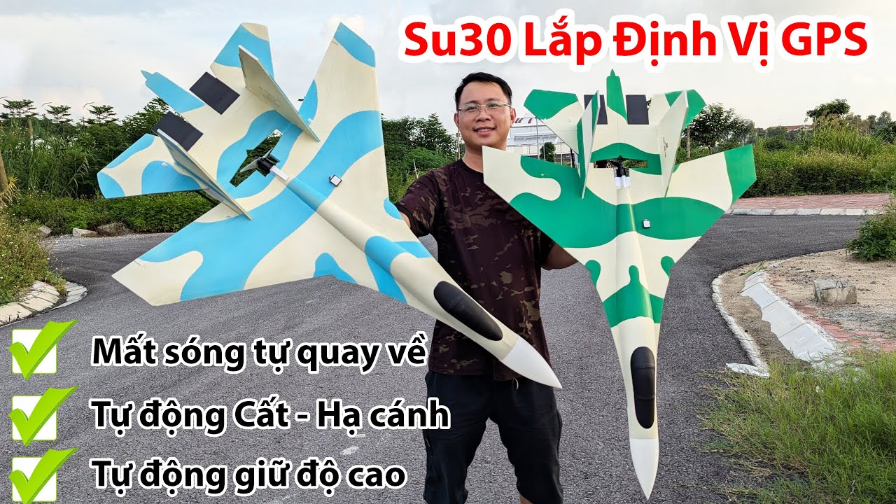 Máy bay Su30 Trang bị định vị GPS | Tự cất & hạ cánh - Tự giữ độ cao - Mất sóng tự quay về  #4dmodel