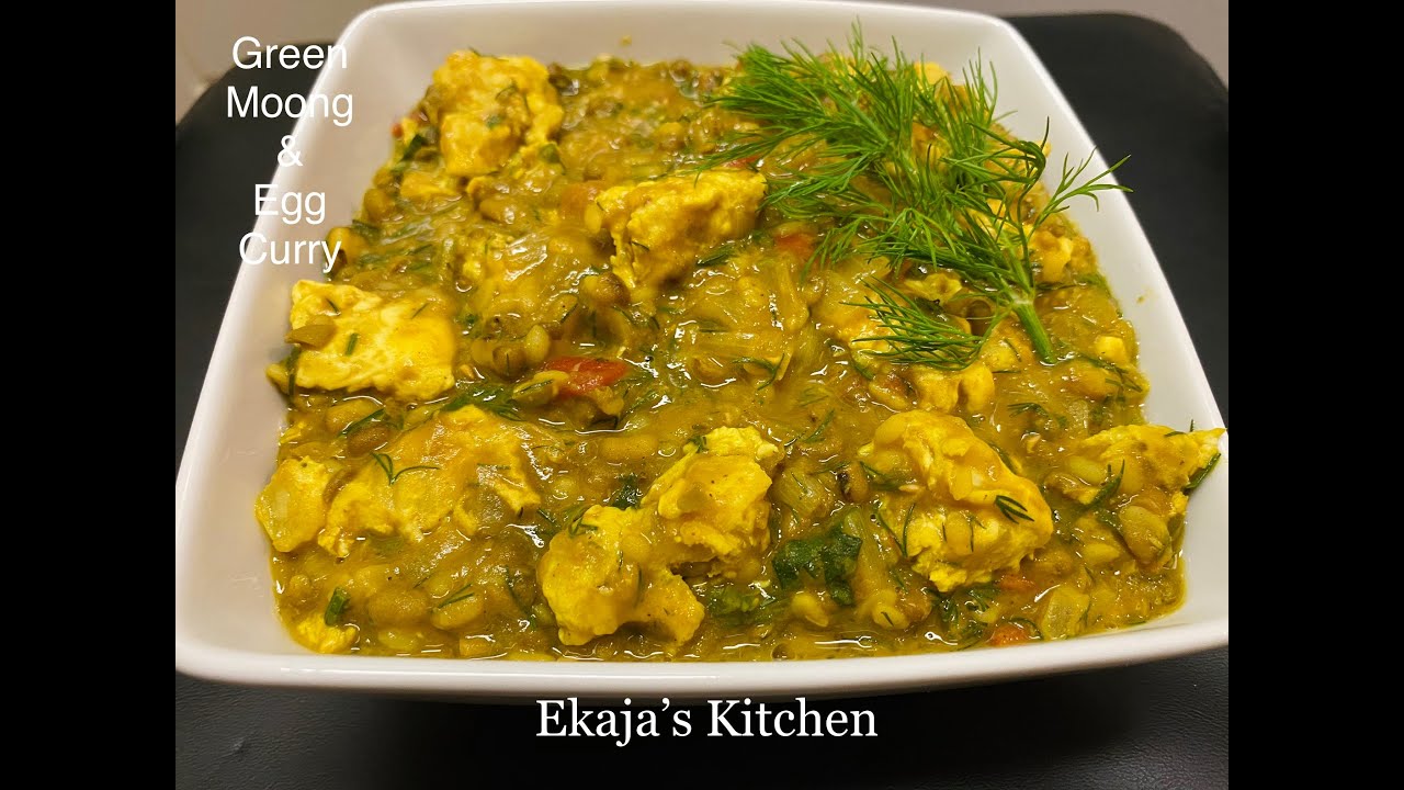 Green Moong And Egg Curry | Hesarukalu Motte Palya | Dill Leaves Quick &  Easy Curry-Ekaja's Kitchen