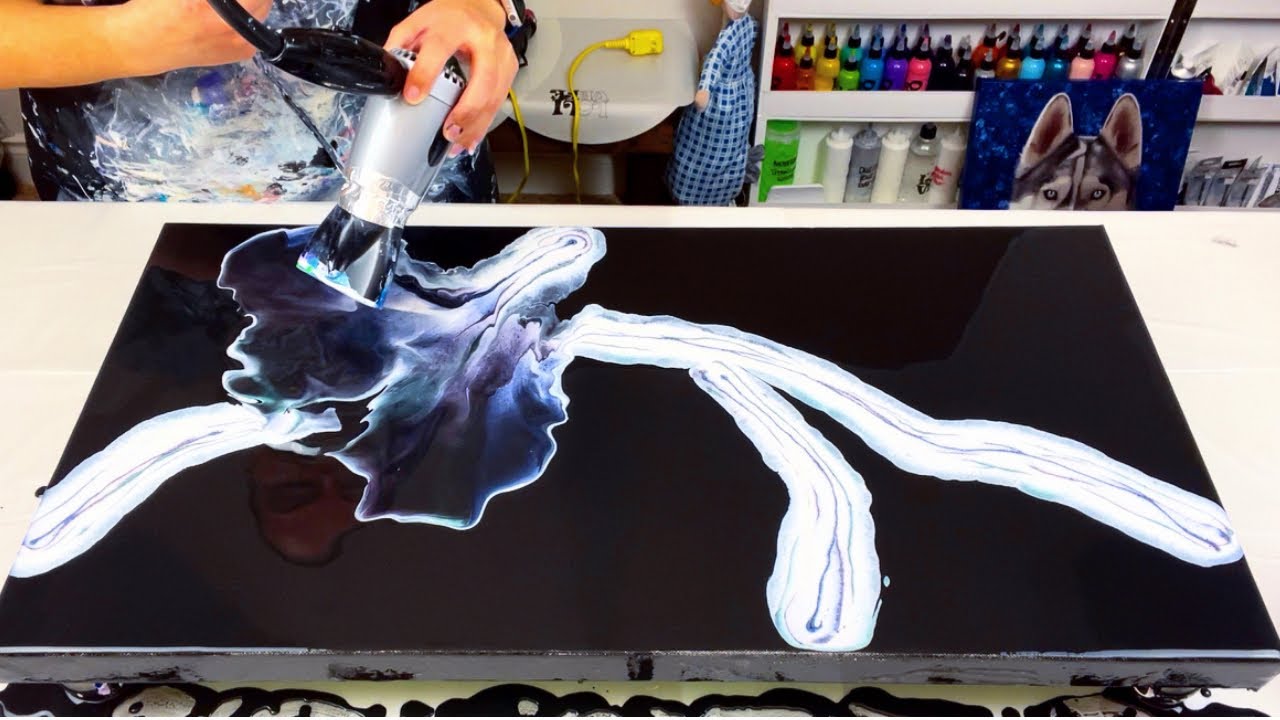 # 433 - HOW TO Flood Your Canvas & A STUNNING Pearl Painting🖤! ~ Acrylic Pouring ~ Abstract Art