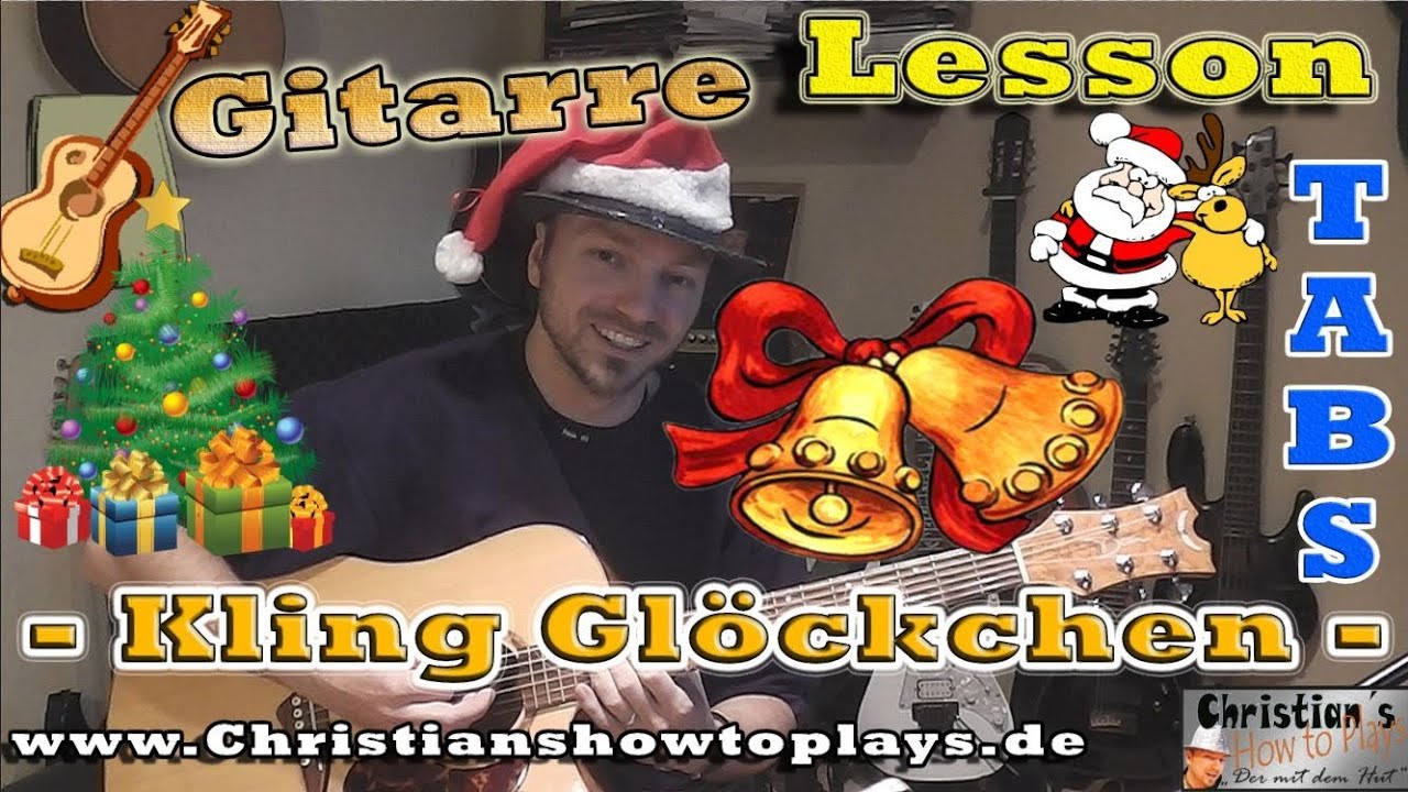 ★KLING GLÖCKCHEN Weihnachtslied+TABS/CHORDS Akustik Gitarre lernen Tutorial [HD] Deutsch