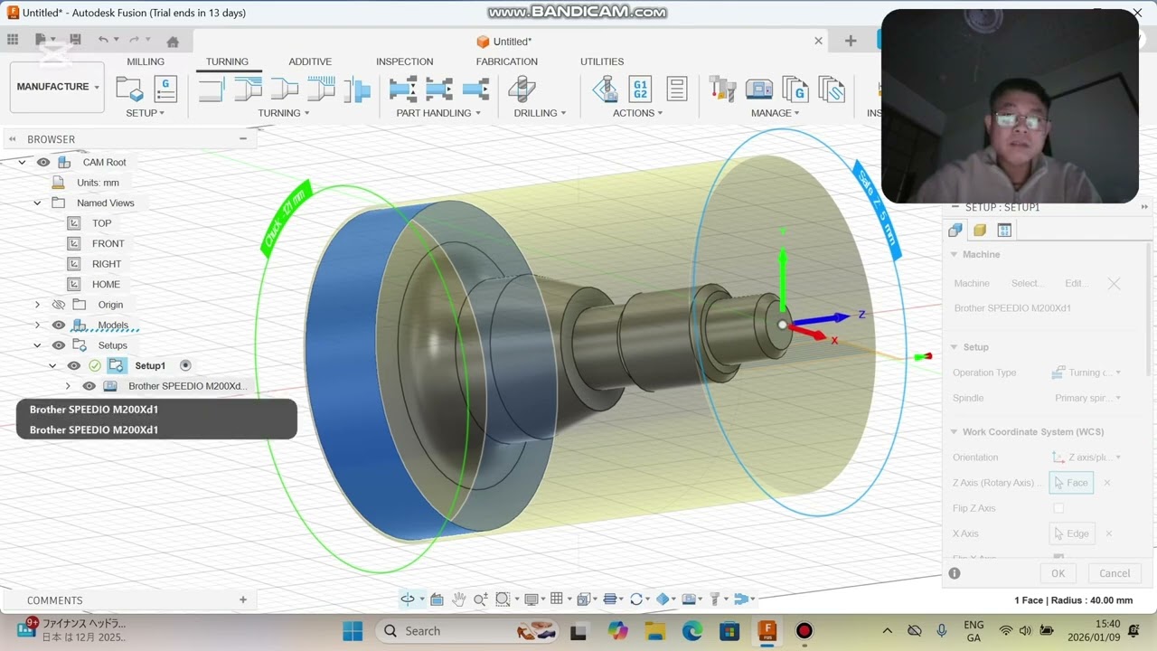 Tiện thô dọc trục với fusion 360.