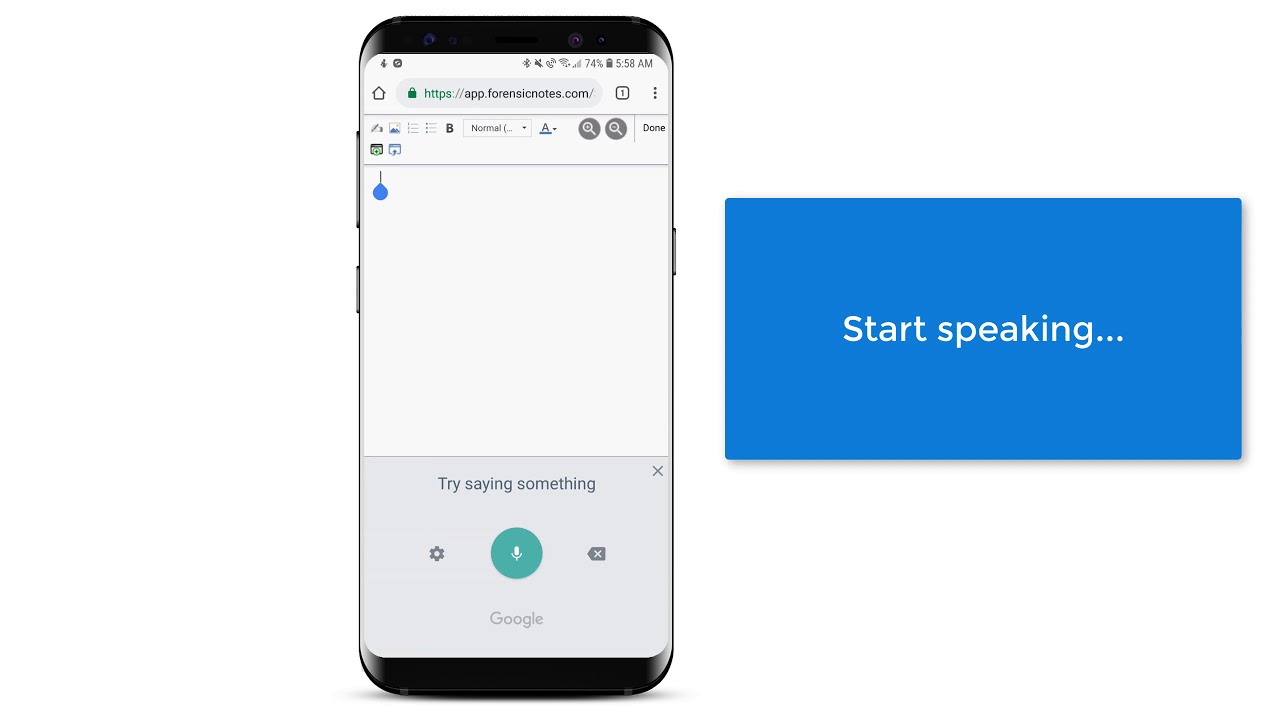 Forensic Notes  -  How to use Voice Dictation