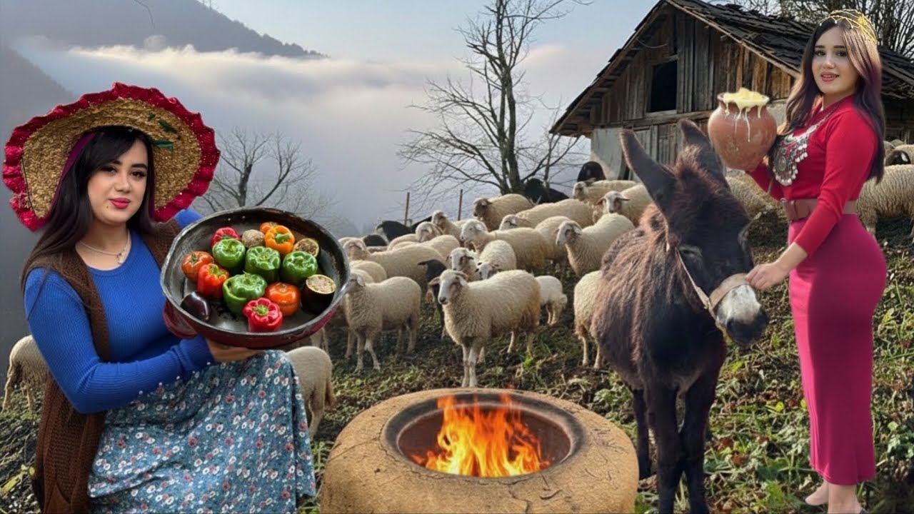 Вдали от цивилизации! Тяжелая жизнь кочевых девушек в холодной горной деревне.