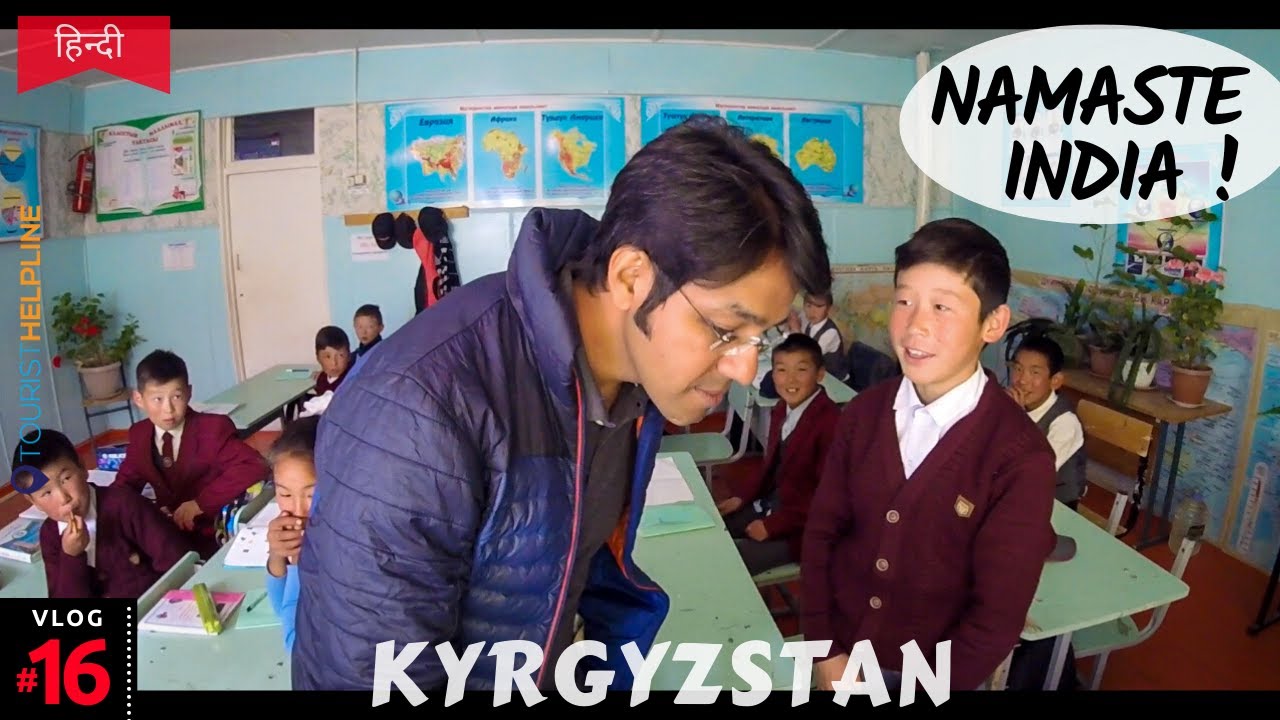 Indian Traveller teaching in Kyrgyzstan's Village