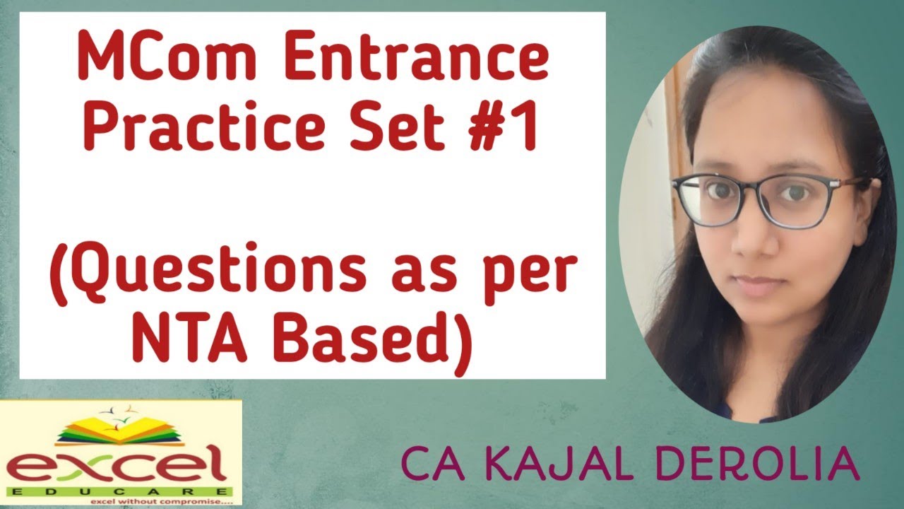 MCOM Entrance Practice Set#1 | Questions NTA based | National Test Agency | Mcom Entrance Exam |