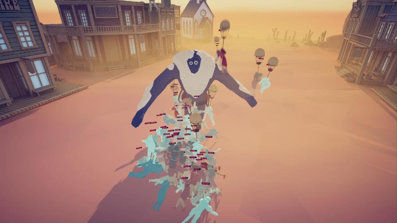 Totally Accurate Battle Simulator 100 balloons vs 1 ice giant