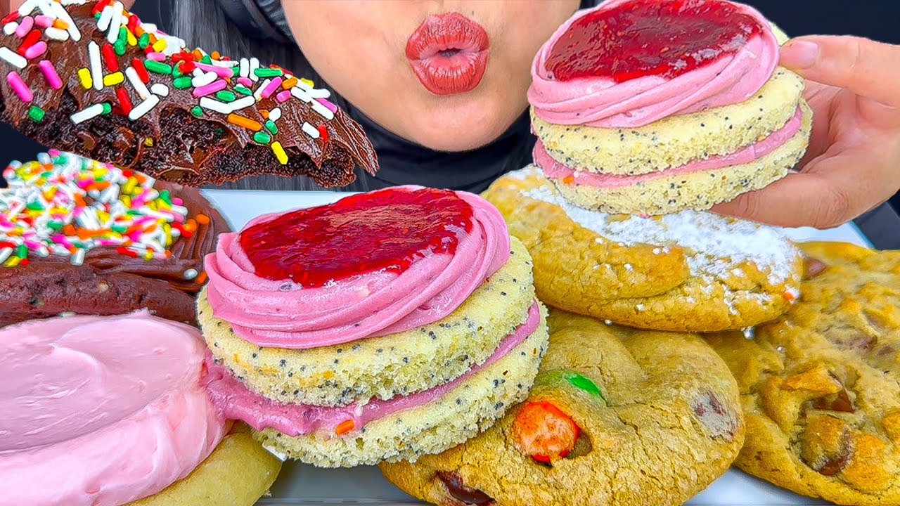 CRUMBL COOKIES OF THE WEEK TASTE TESTING | WHAT'S YOUR FAVORITE? | ASMR | MUKBANG | EATING SOUNDS