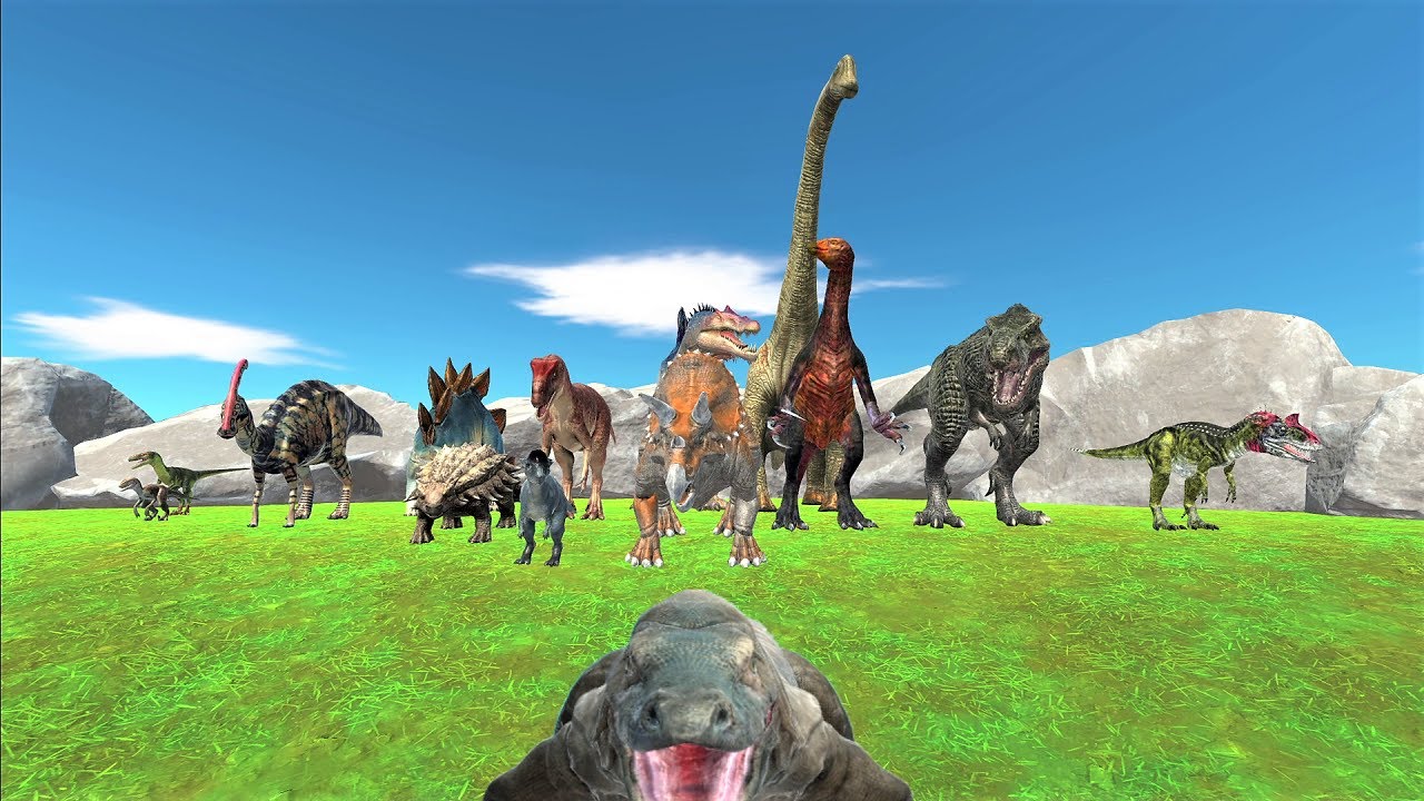 Komodo Dragon Poison vs. 14 Dinosaur Units! | Animal Revolt Battle Simulator