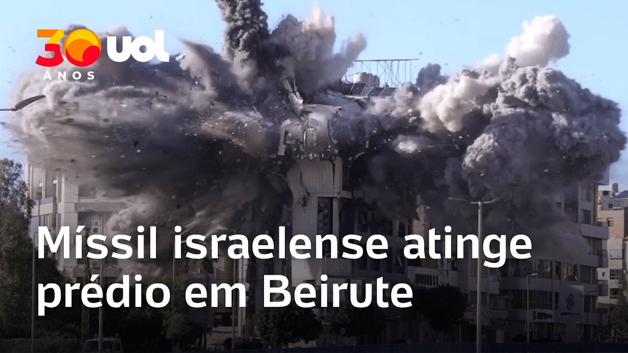 V&iacute;deo mostra explos&atilde;o em ataque de Israel a pr&eacute;dio residencial em Beirute