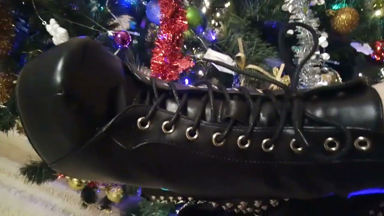 Lady L High heels black BDSM  metal platform boots ! Merry Christmas and Happy new 2024 year !