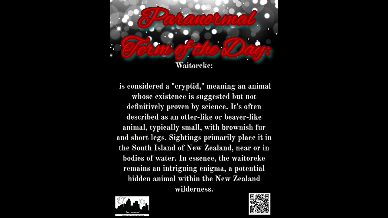 Paranormal Term of the Day: Waitoreke