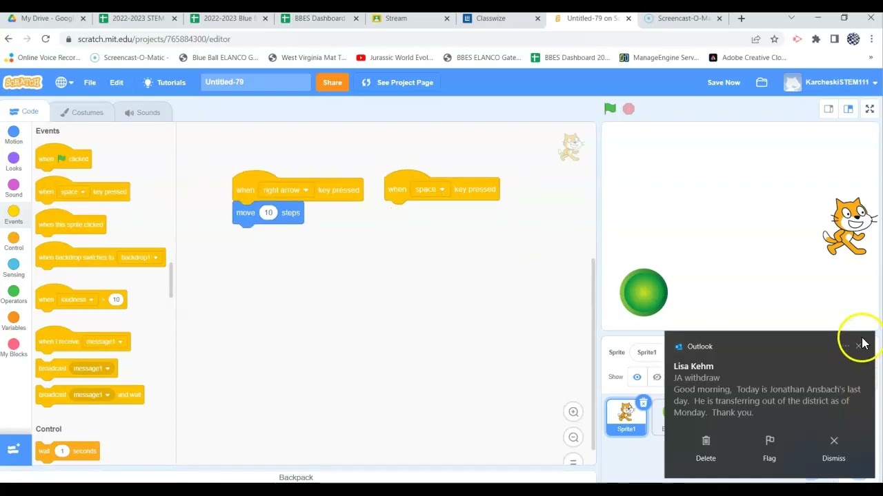 Scratch Event Blocks