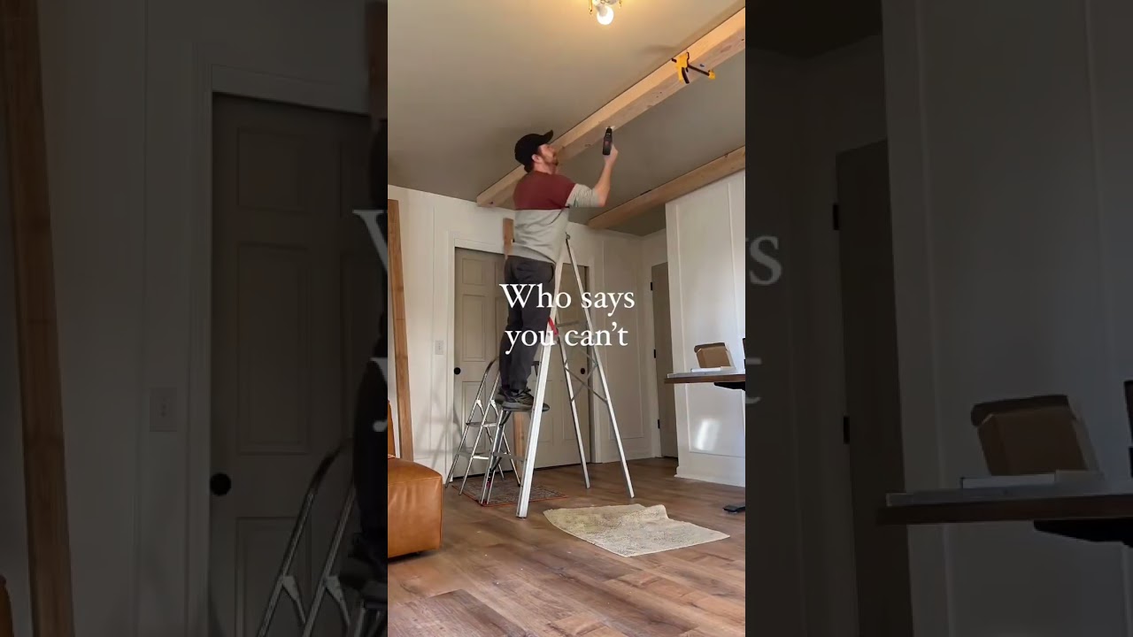 Hot take: ceiling beams fit in every room, regardless of ceiling height 💁🏻&zwj;♀️🔥☕️ #interiordesign