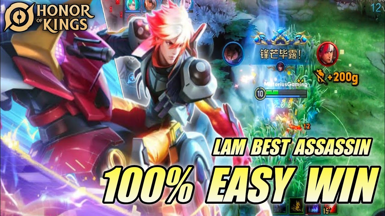 100% EASY WIN LAM BEST HERO ASSASSIN - TECHNIQUE GAMEPLAY LAM JUNGLER | HONOR OF KINGS (HOK)