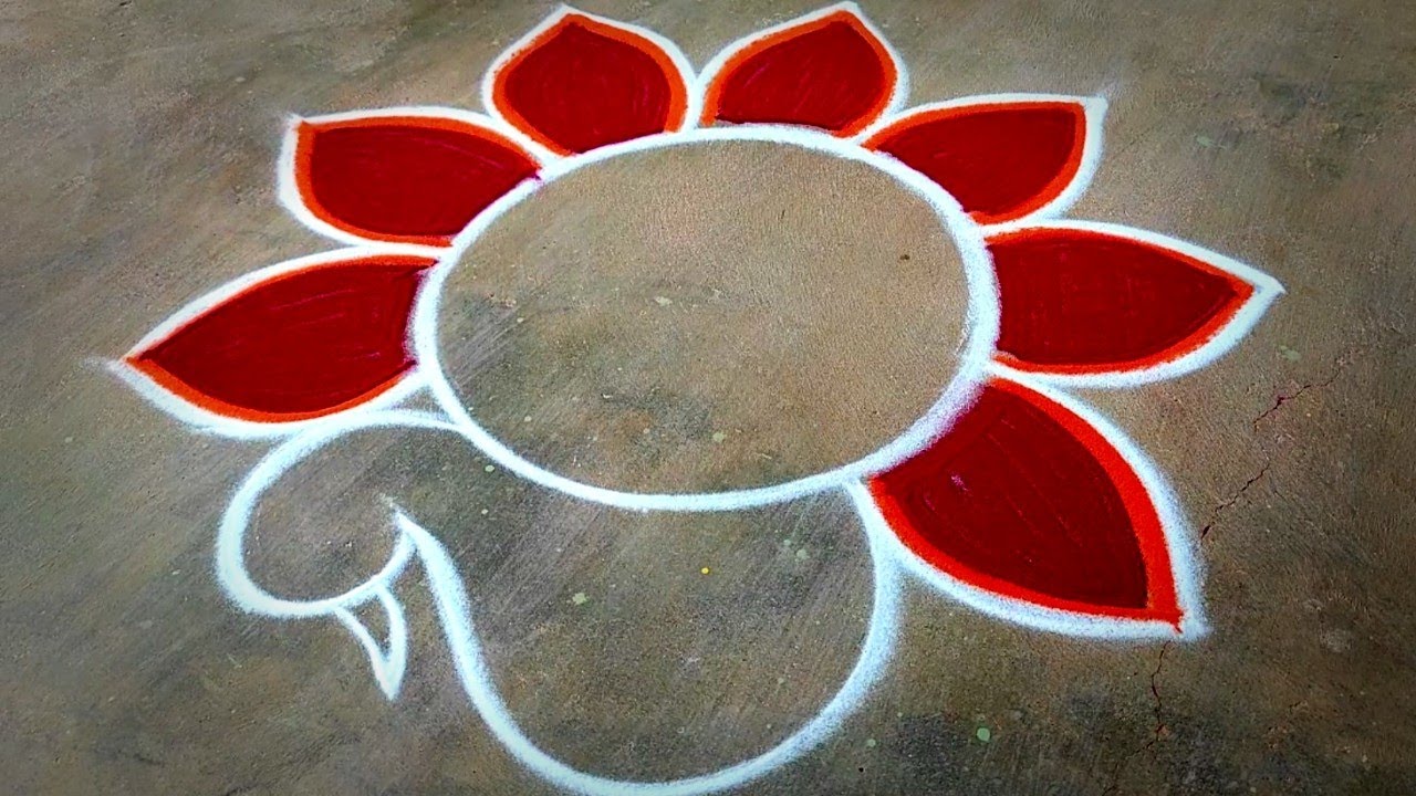Diwali rangoli designs/beautiful pecock rangolidesigns/diwali muggulu /#colourkolam/Newyearrangoli