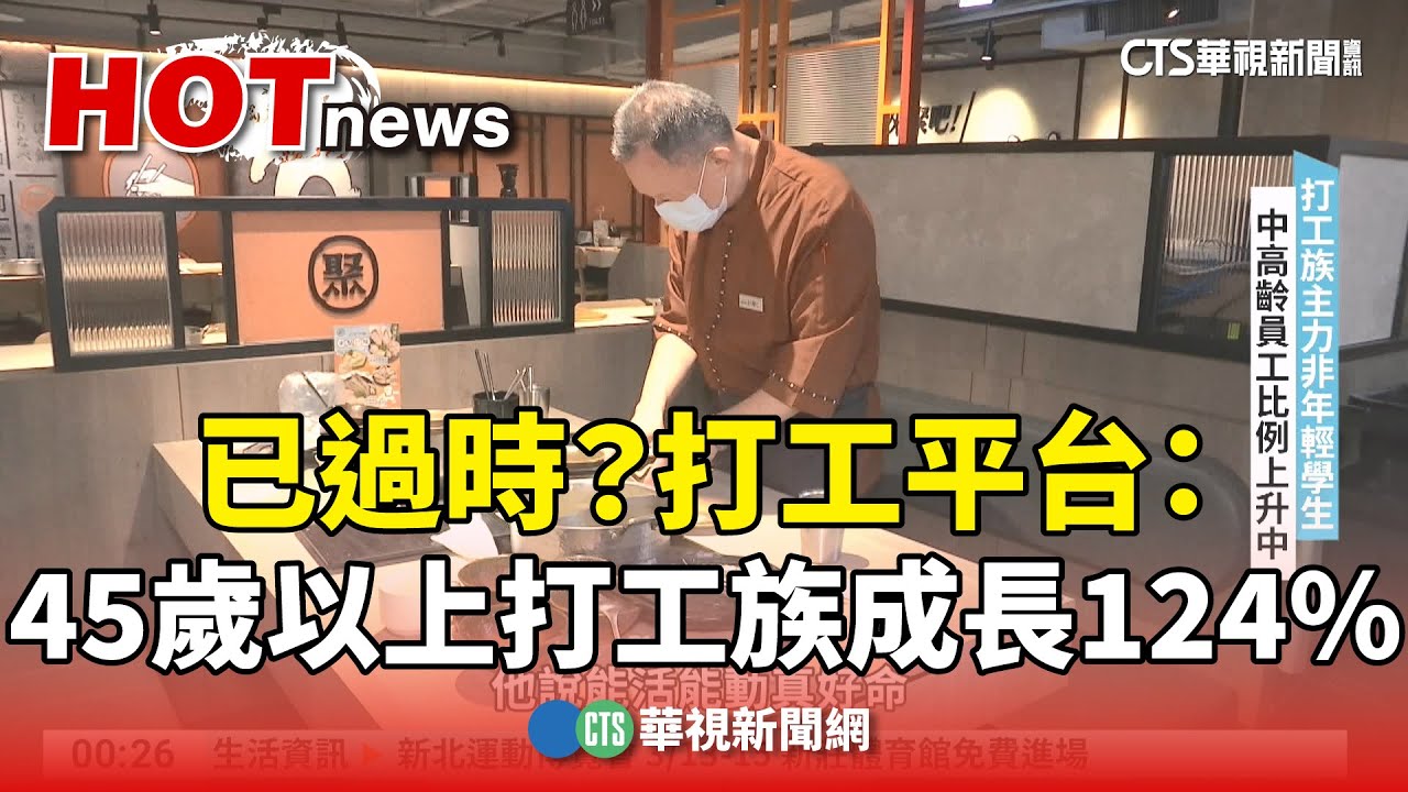 已過時？　打工平台：45歲以上打工族成長124%｜華視新聞 20250313 @CtsTw