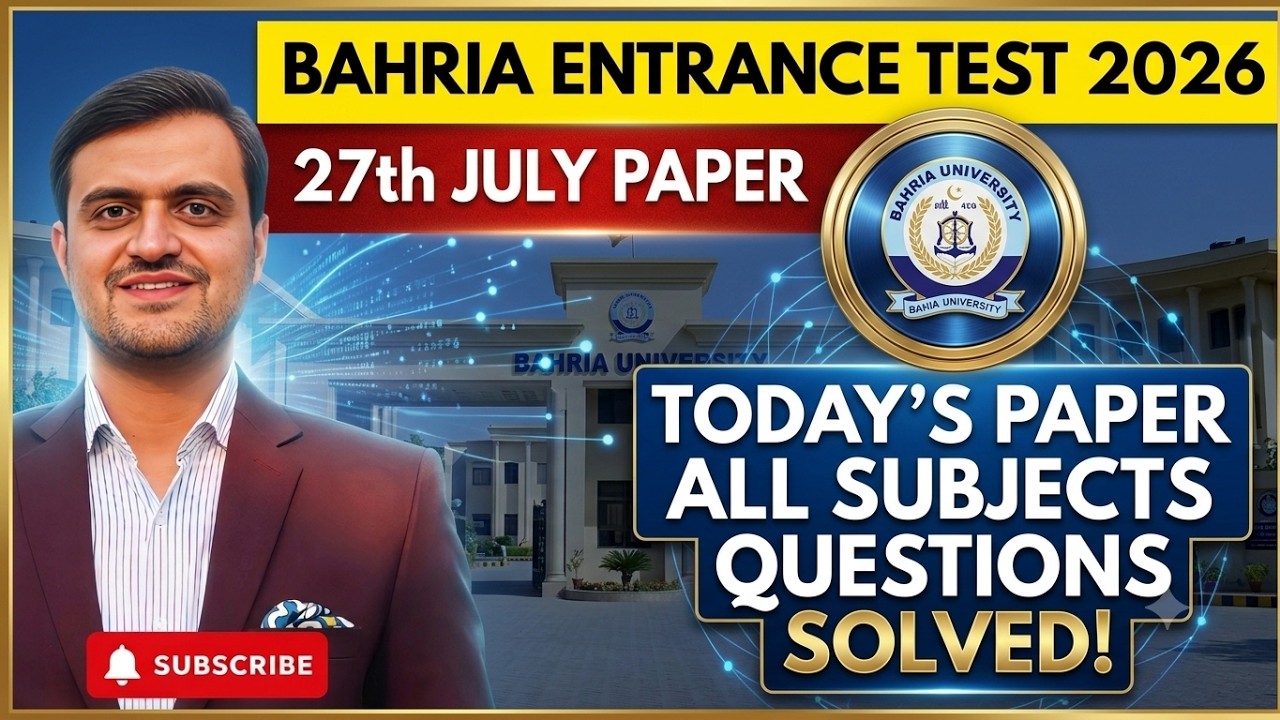 Bahria Entrance Test 2026 | 27 July CBT Paper | Today's Paper Solution Past Paper All Programs